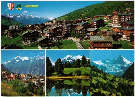 Ansichtskarten: Grächen - 4 Bild AK – Gebraucht aus Binningen von Mountainrider