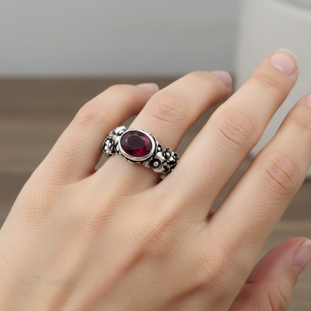 Olga Ribler Anelli: Unikate Silber Ring 925 mit Rubin Grösse 60 – Nuovo (secondo la descrizione) da Luzern venduto da Schmuckoutlet 7