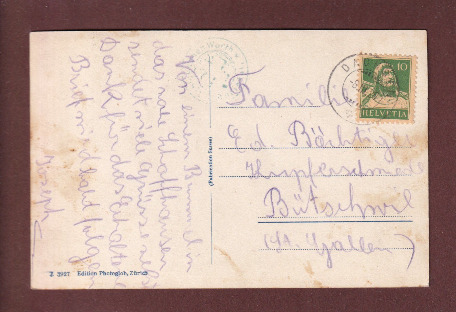 Cartoline postali: RHEINFALL - 1926 – Usato da Pully venduto da nicecards 1