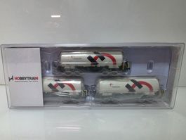 Hobbytrain H23488 3er Set Silowagen Uacs SBB Holcim