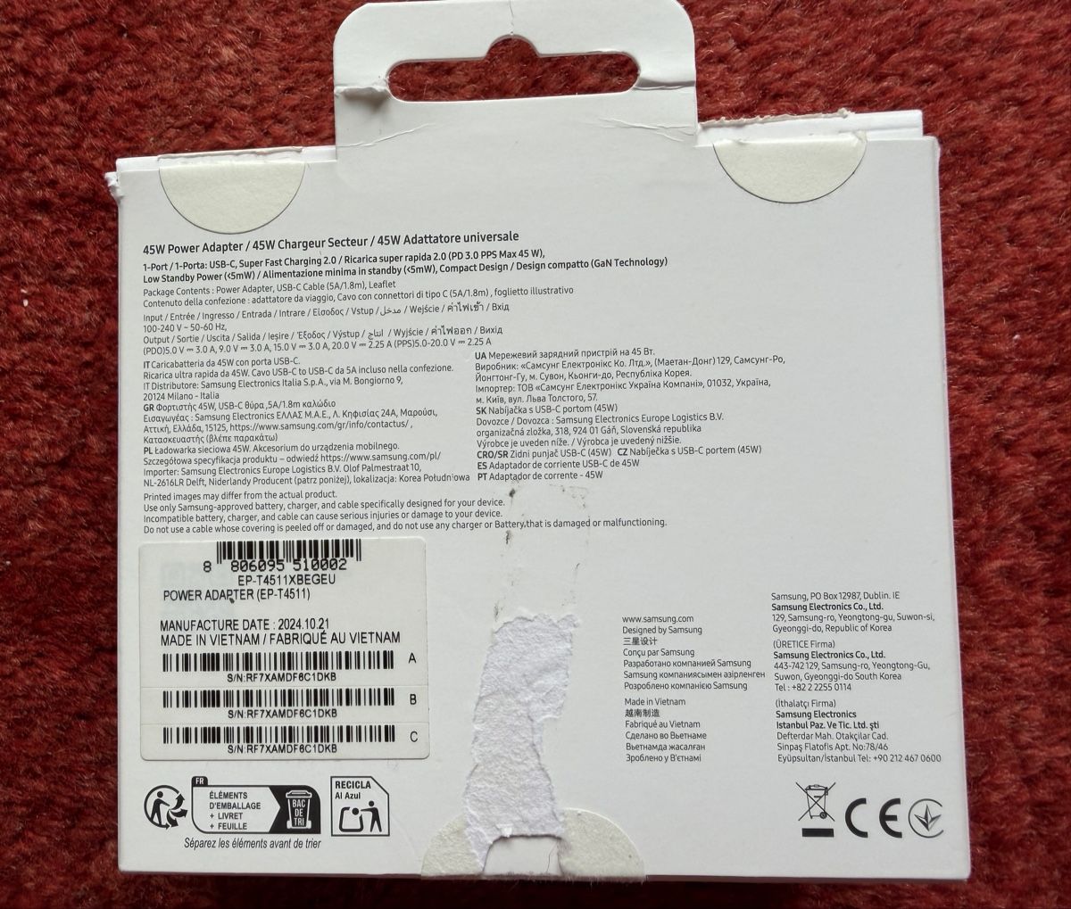 Samsung Unità & Adattatore: Samsung 45W Power Adapter USB-C Cable neu – Nuovo e nell'imballaggio originale da Biel/Bienne venduto da SirRolf 2
