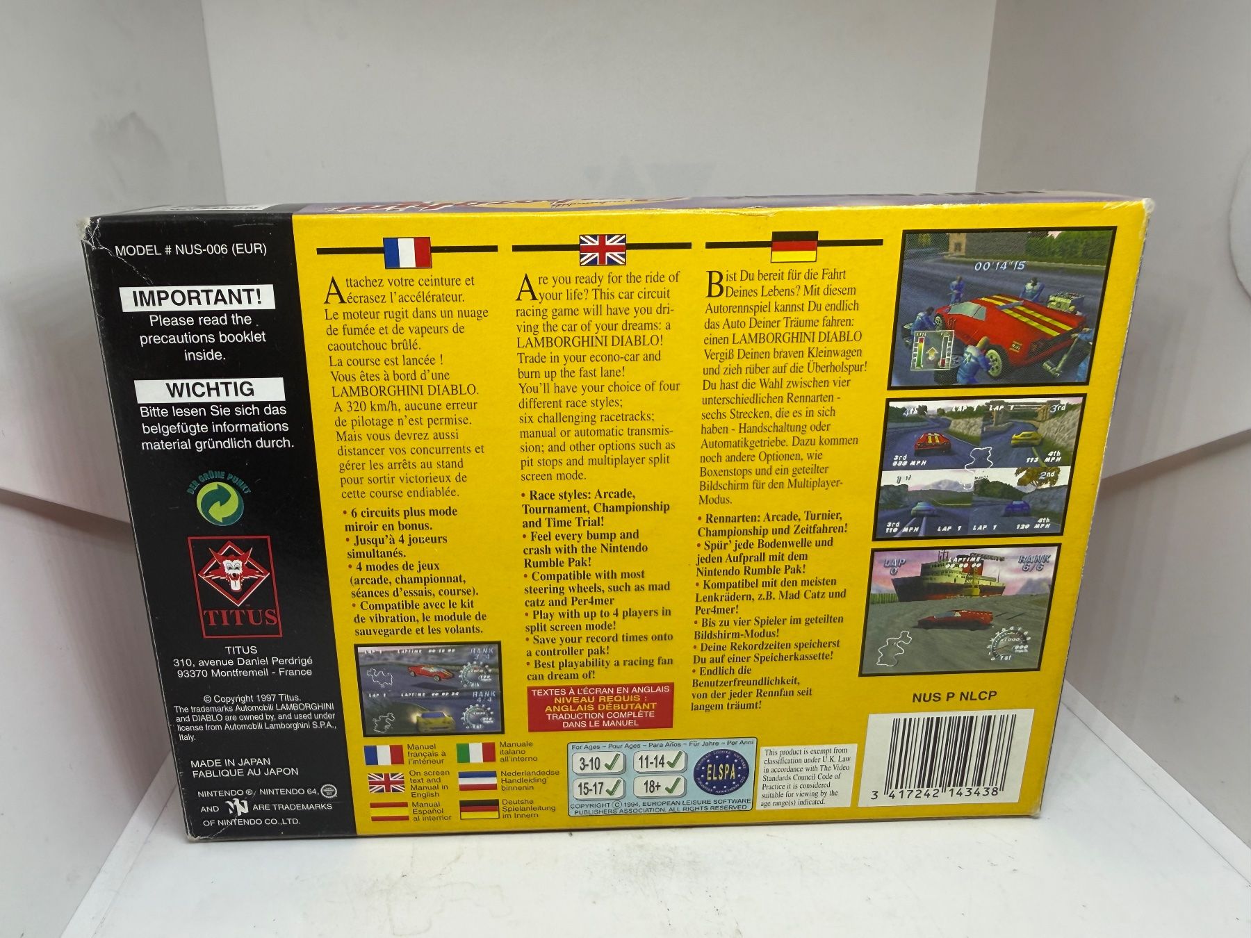 Nintendo Giochi: Lamborghini N64 OVP – Usato da Dietlikon venduto da NESFEVER 2