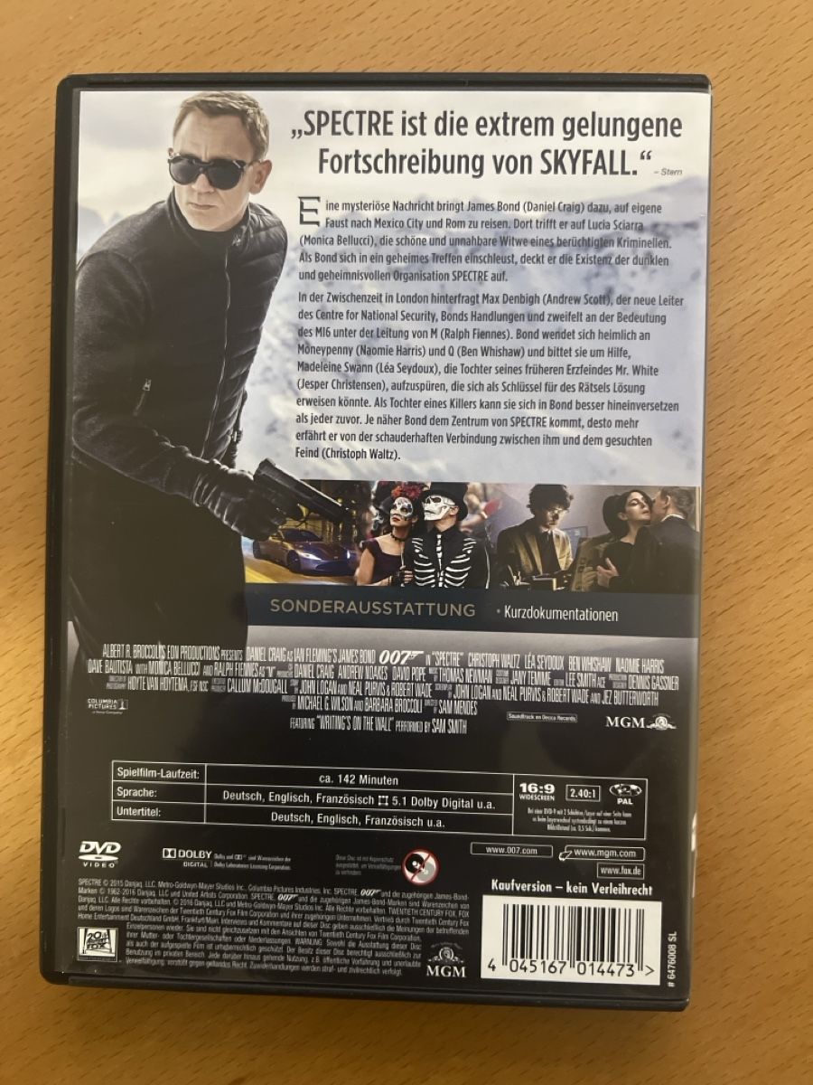 Tutti i DVDs: James Bond 007 - Spectre DVD  – Usato da windisch venduto da meisterkingremo 1