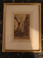 Antike Xylographie Saint Gall: Rue du Marché ca. 1870