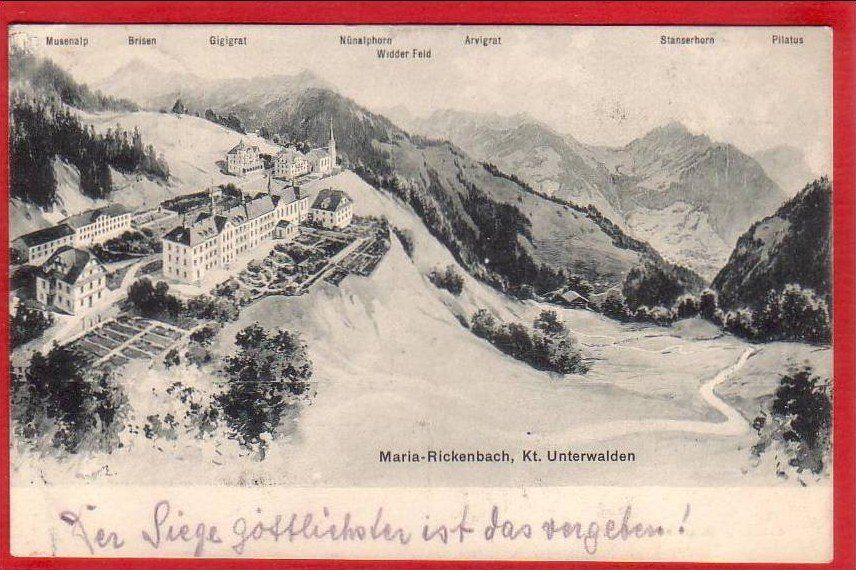 Cartoline postali: MARIA-RICKENBACH (OBERDORF) – Usato da Grüningen venduto da Kartenlaube