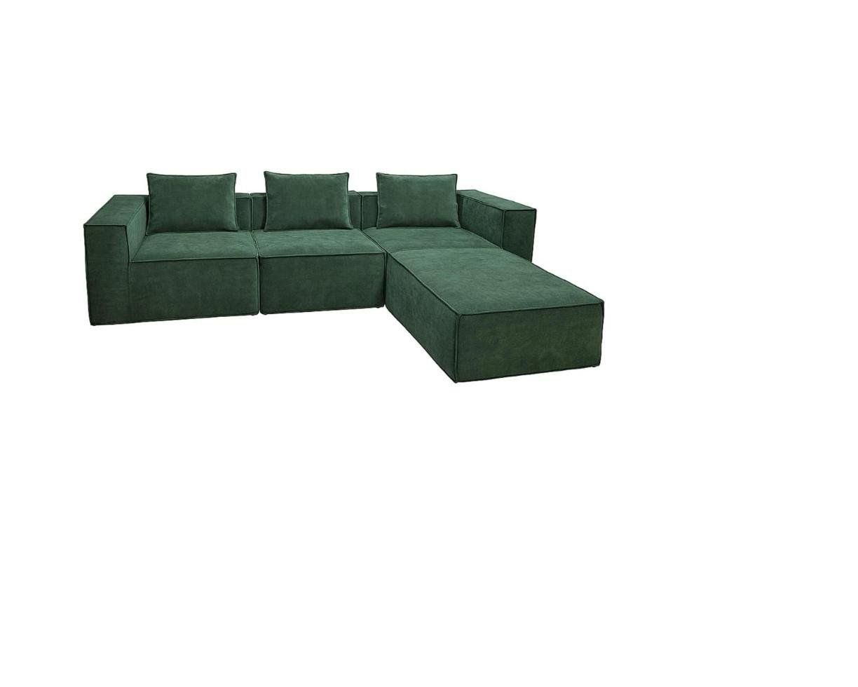 Divani: L-Sofa Lounge-Couch mit Ottomane grün - Gratis Versand – Nuovo e nell'imballaggio originale da Kleinwangen venduto da Maluwa_GmbH