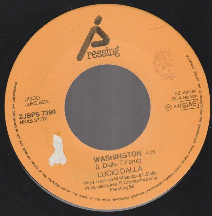 Vinyles: 7 " juke box DALLA LUCIO STORNELLO / WASHINGTON – D'occasion à Vezia par Aquarius_Age 1