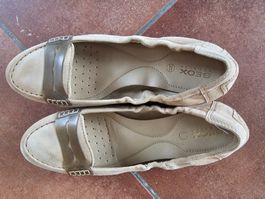 Geox Ballerinas Beige Lederschuhe
