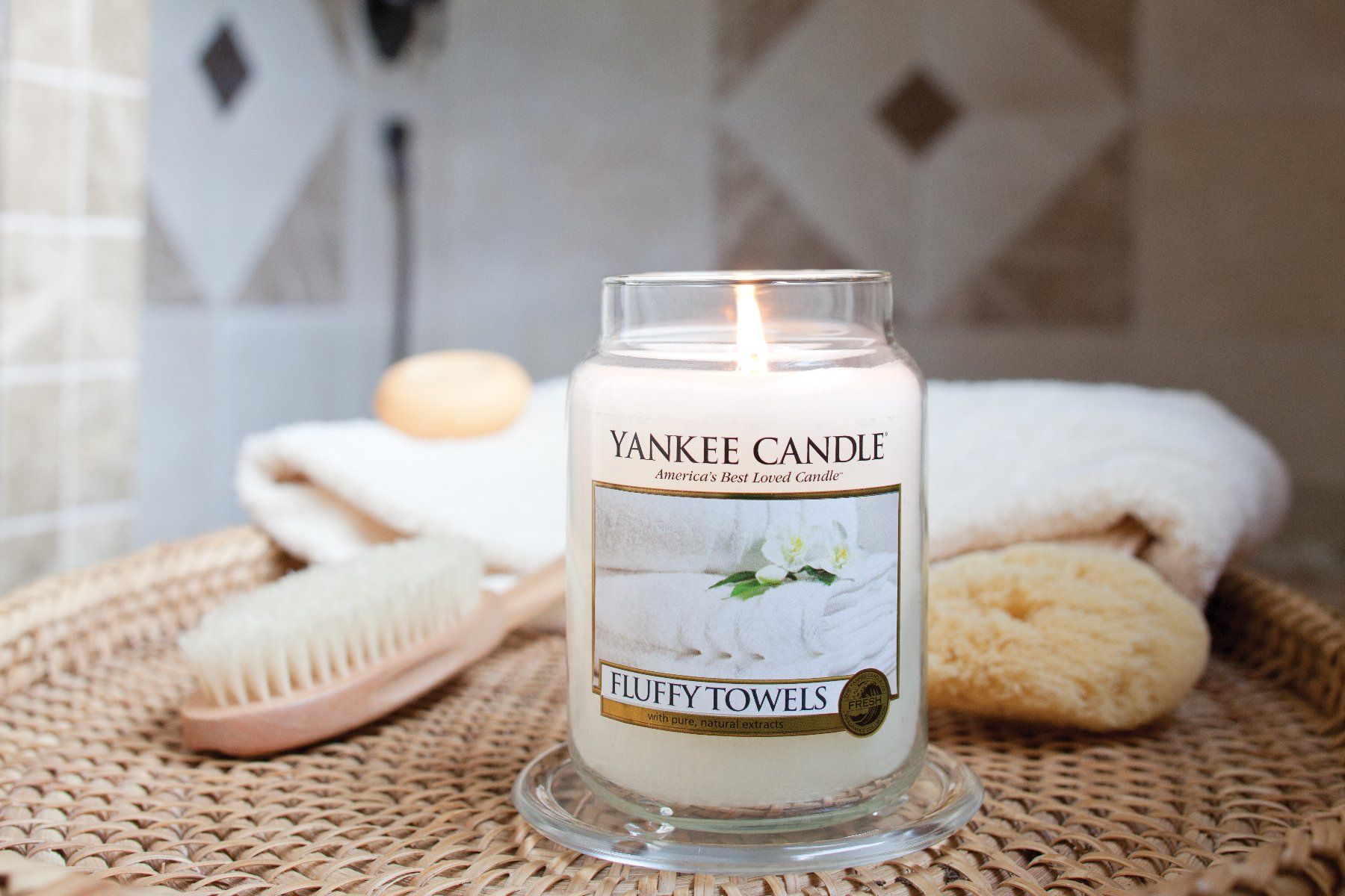 Yankee Candle Candele: Yankee Candle Fluffy Towels large Jar – Nuovo e nell'imballaggio originale da Langwiesen venduto da rtWebshop 2