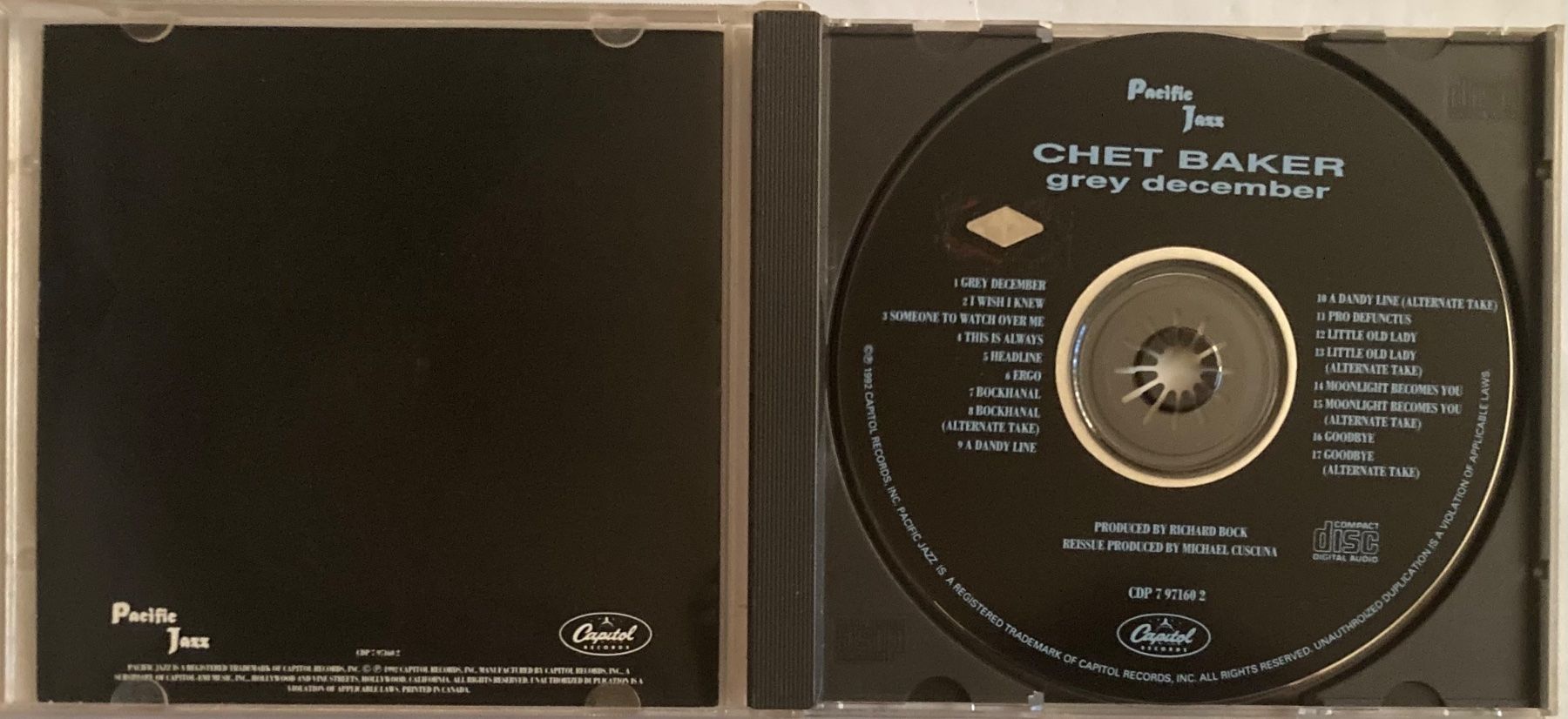 CDs: CHET BAKER - GREY DECEMBER – Gebraucht aus Poliez-Pittet von Newtown-Records 2