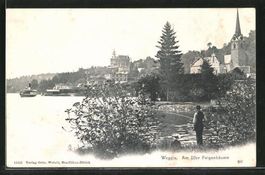 Weggis, Am Ufer, Feigenbäume, Fischer, um 1900