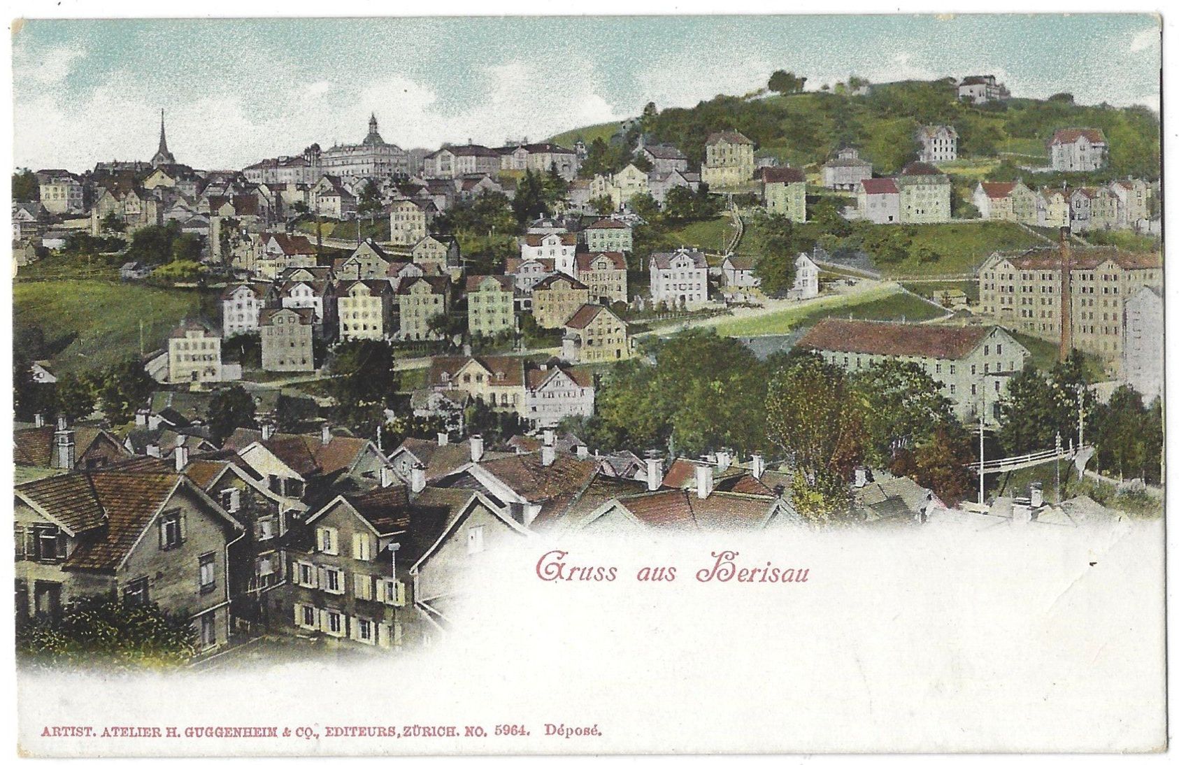 Cartoline postali: Gruss    aus    Herisau – Usato da Bütschwil venduto da Jackson1A
