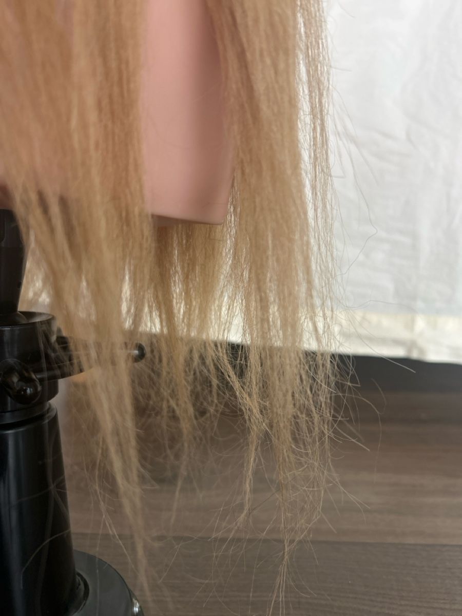 Friseurbedarf: Frisierkopf blond mit Halterung – Gebraucht aus Amden von Arven-Schmuck 1
