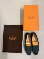 TOD'S Damen Gommini Gr. 39 | Suede Dunkelgrün | Top-Zustand