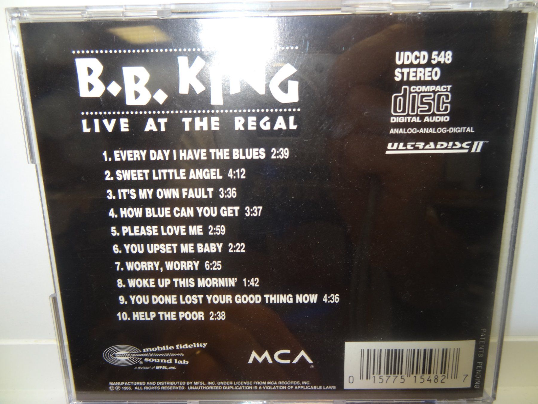 CD: B.B. King Live at the Regal MFSL UDCD 548, – Usato da luzern venduto da musicandart 1