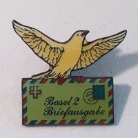 Z742 - Pin PTT Basel 2 Briefausgabe Taube mit Brief