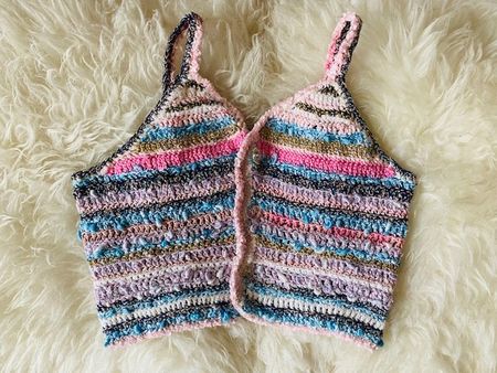 Sommer-Top Häckel-Look bunt Gr. S Vintage Boho