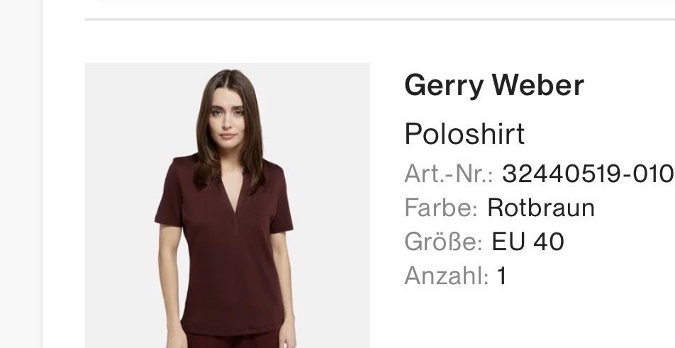 Gerry Weber Magliette Polo: Gerry Weber Poloshirt Gr. 40 – Nuovo (secondo la descrizione) da Männedorf venduto da mel_st6z 3