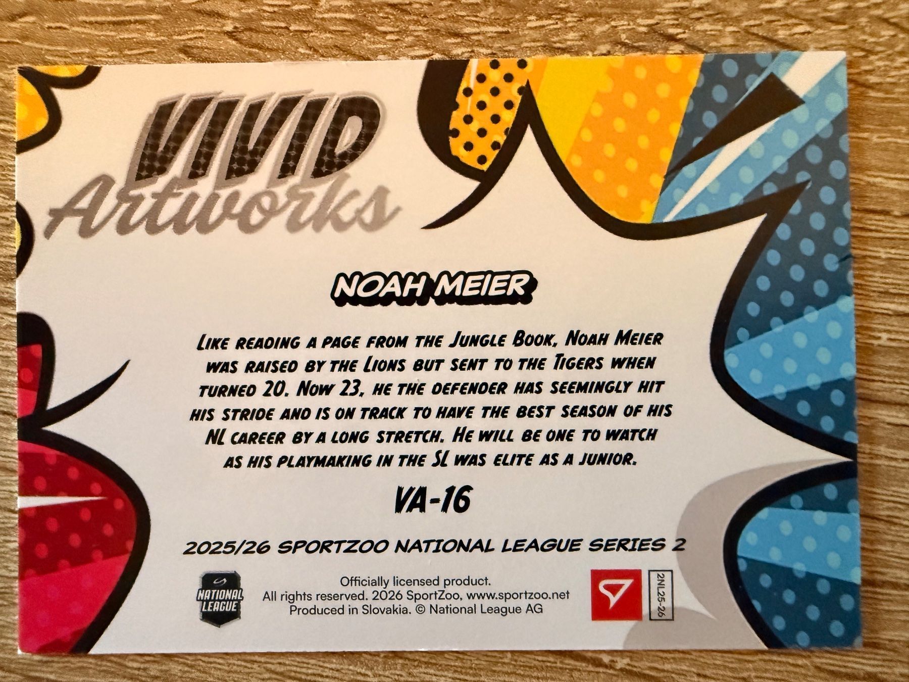 Sportzoo Carte collezionabili: Noah Meier - SC Langnau - Vivid Artworks - VA-16 – Nuovo (secondo la descrizione) da Cheyres venduto da KeK04 1