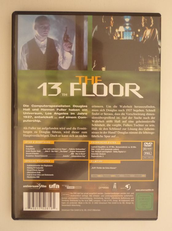 The 13th Floor (DVD) Science-Fiction-Thriller 2