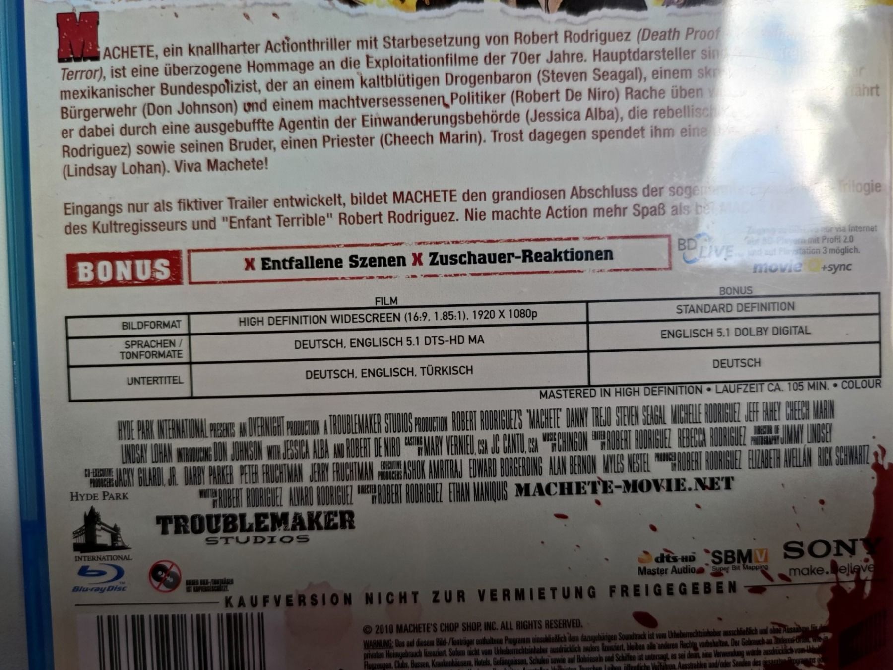 Tutti i DVDs: Machete – Usato da Liestal venduto da Kratzilla 3