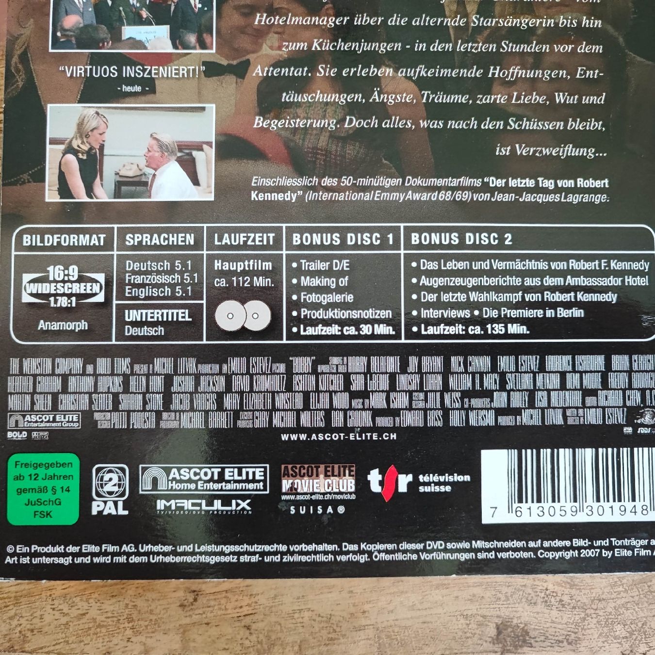 Alle DVDs: BOBBY - Der letzte Tag von RFK (2 DVDs) – Gebraucht aus Dübendorf von kb86_MOVIE 2