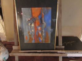 Tableau abstrait signé J.F.ovanik 50x30 cm bon état