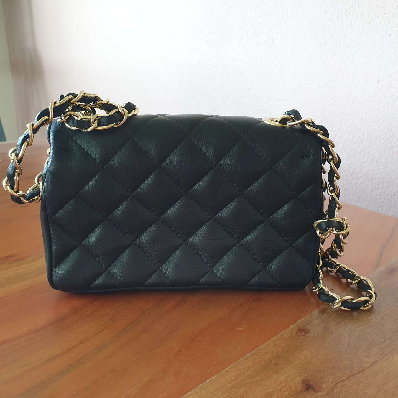 Borse da donna: Stepptasche schwarz/gold, Echtleder – Nuovo (secondo la descrizione) da Neuendorf venduto da DeSiriA 1