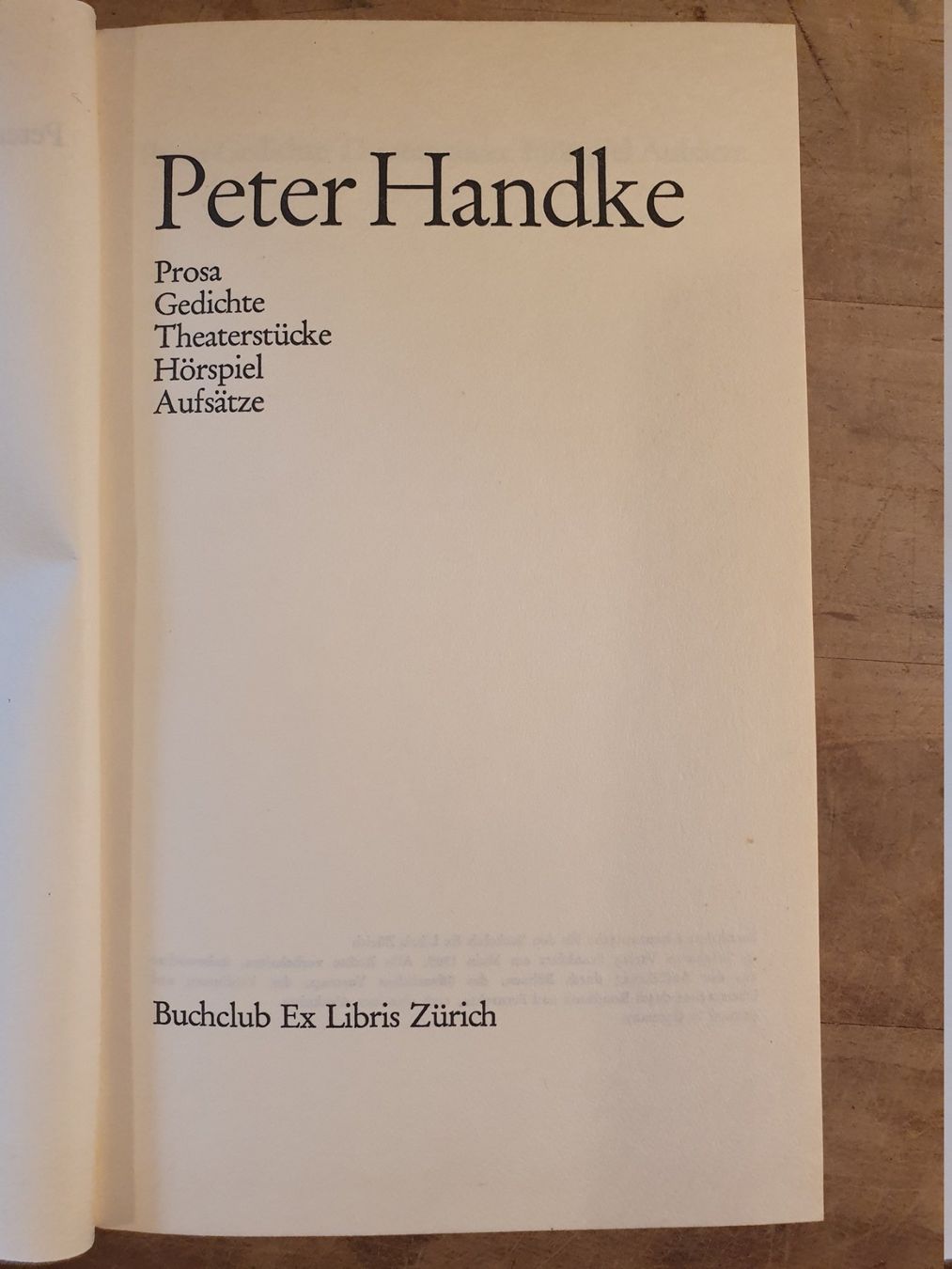 Libri: Publikumsbeschimpfung Peter Handke Ex Libris – Usato da Zürich venduto da loosebone 2