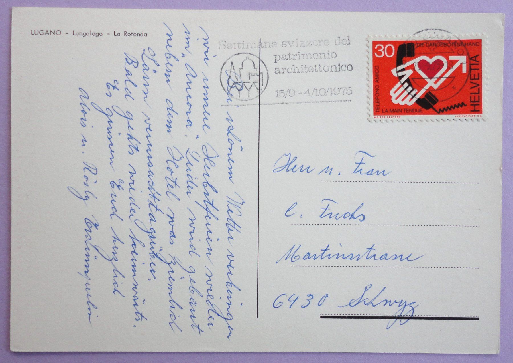 Cartoline postali: Lugano - Lungolago - La Rotonda – Usato da Fétigny venduto da Billy2miny 1