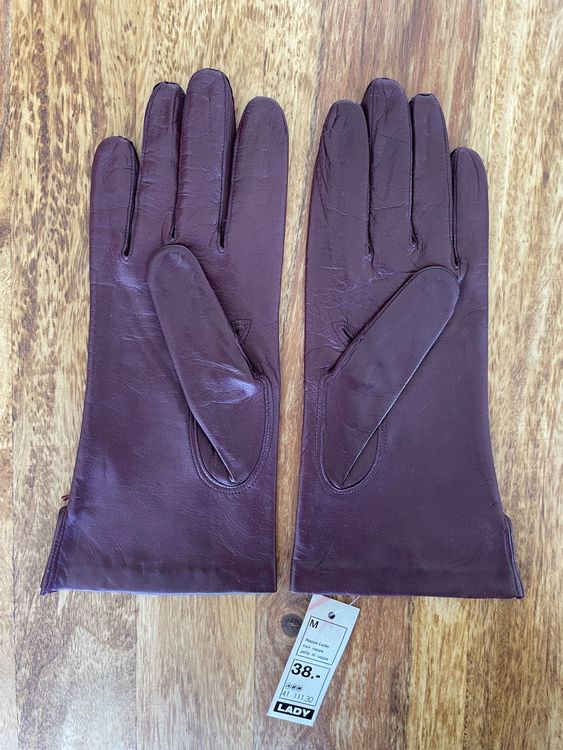 Gants & mitaines : Lederhandschuhe weinrot/aubergine  – Neuf avec emballage d'origine à Grenchen par M_ina 5