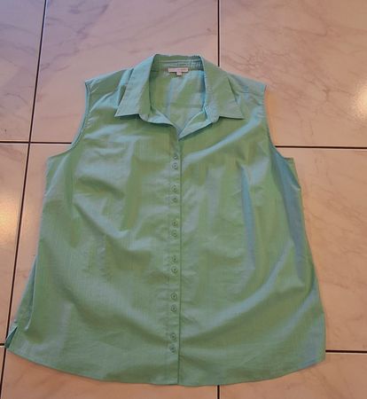 Hemdbluse Gr.48 mintgrün ärmellos