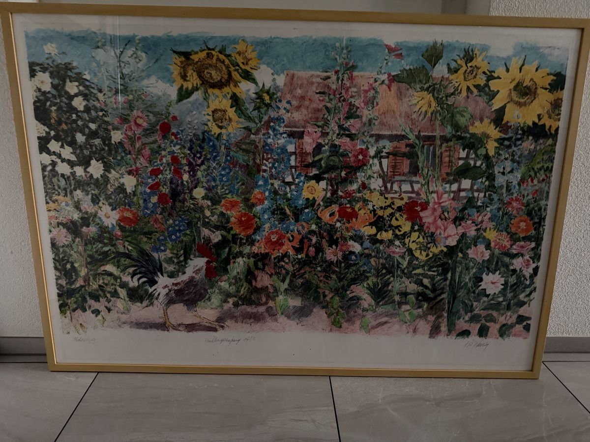 Grafiken & Lithographien: Fritz Hug, Bauerngarten Litho – Gebraucht aus Safenwil von Corahund 3