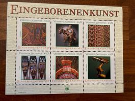 UN Briefmarken 2005 "Eingeborenenkunst" 6er Block postfrisch