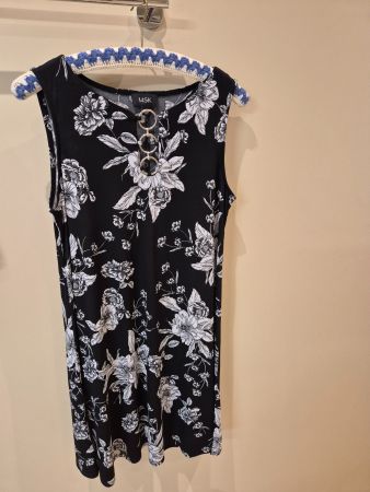 MSK Sommerkleid Gr.S, schwarz mit Blumenmuster,