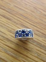 Pandora Stopper Clip Charm Silber 925 blau gebraucht
