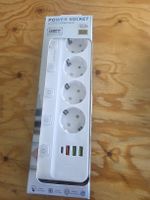 Neue Steckdosenleiste mit USB-Anschlüssen, 2500W Leistung