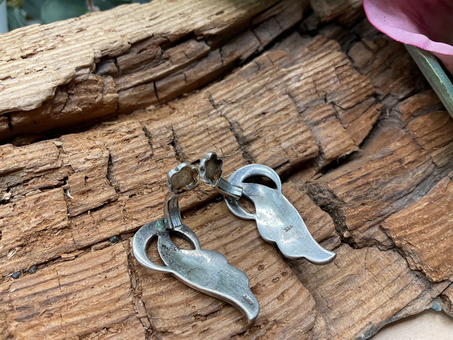 Orecchini pendenti & Orecchini a lobo: Antike Ohrclips in Sterlingsilber mit Markasiten – Usato da Luzern venduto da S.Kern01 3