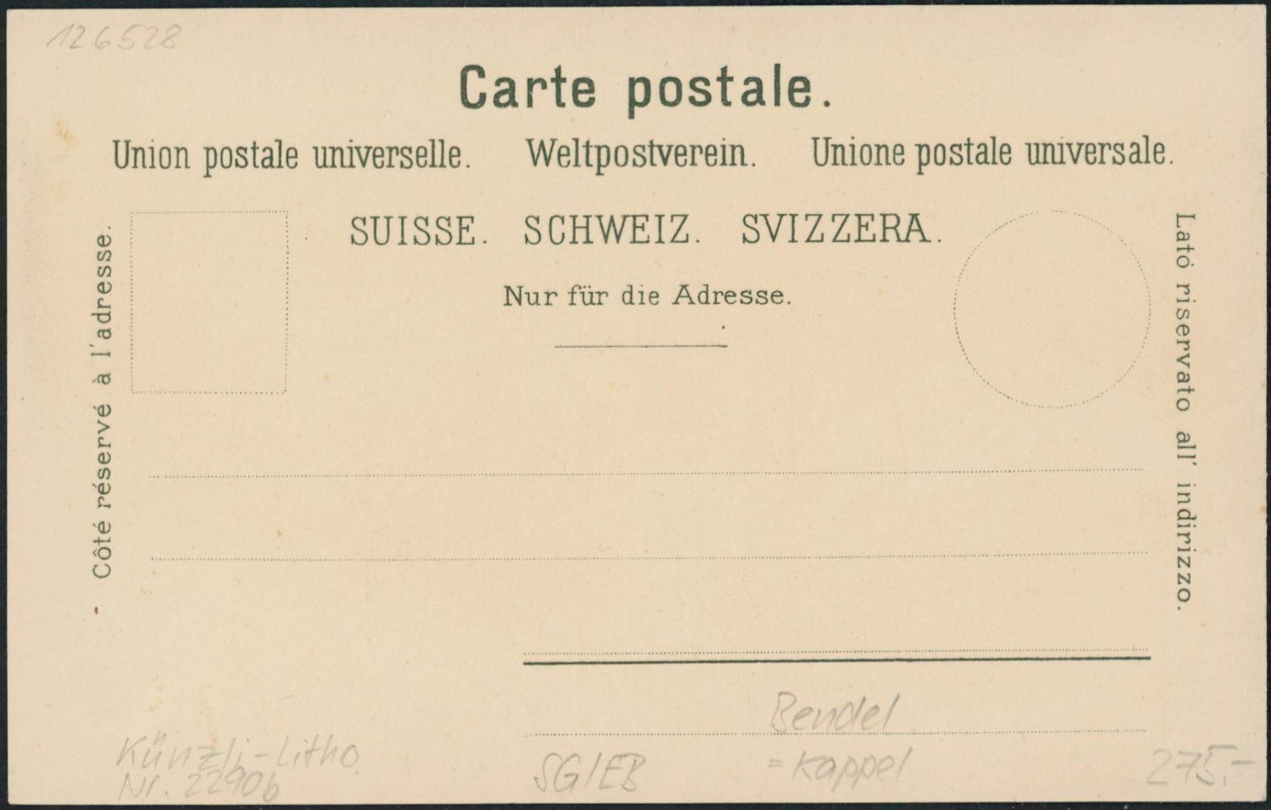 Cartoline postali: SG Bendel - Litho - Kappel – Nuovo (secondo la descrizione) da Schindellegi venduto da stationary 1