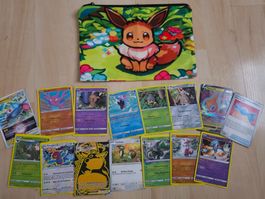 Pokémon Sammelkarten und Evoli Täschli