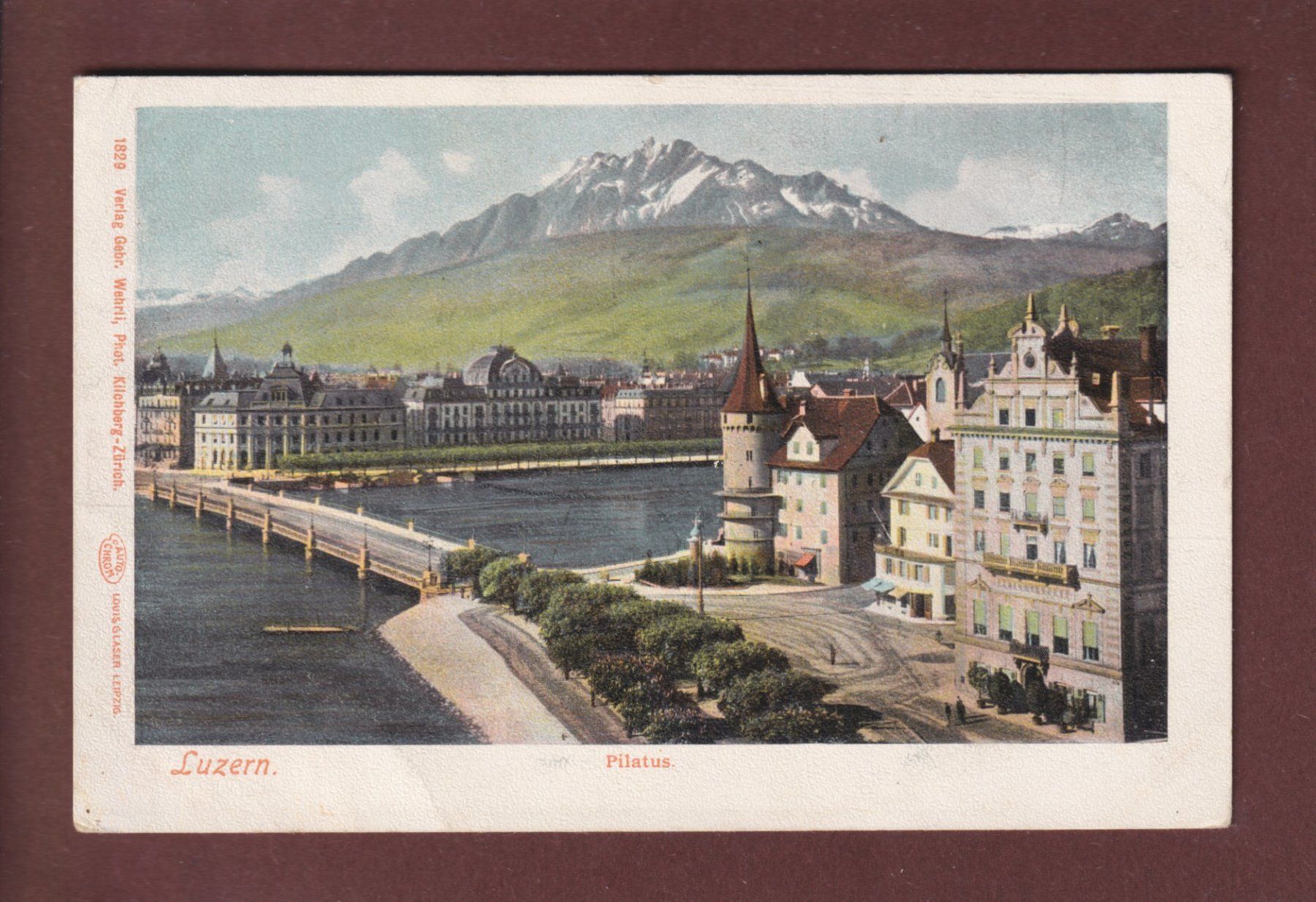 Cartoline postali: LUZERN - Teilansicht - Pilatus – Usato da Pully venduto da nicecards