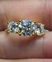 Bague argent avec diamants de moissanite de 2 ct certifiés
