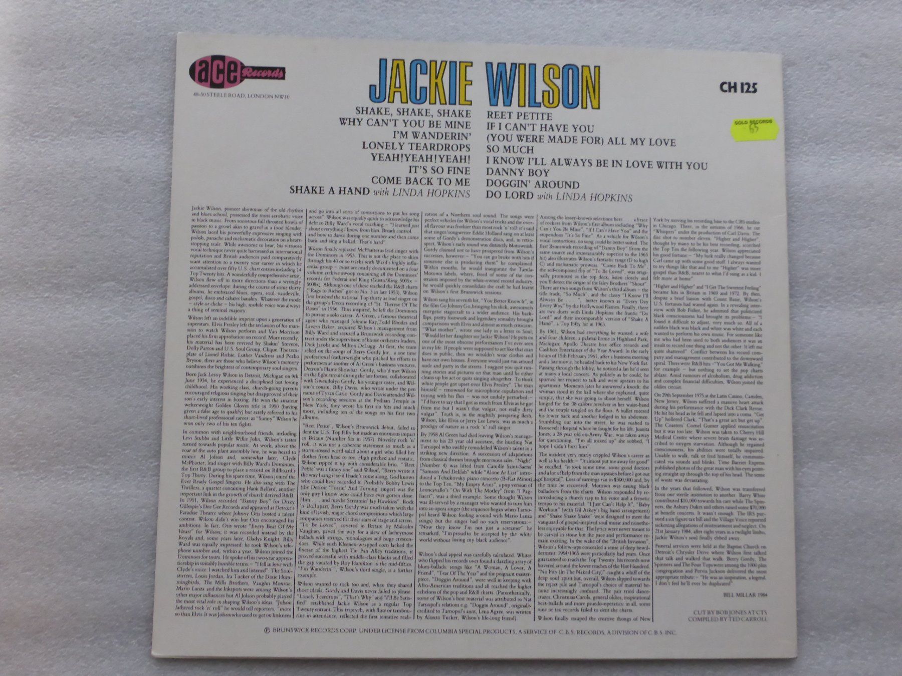 Schallplatten: VINYL  LP  JACKIE WILSON – Gebraucht aus Küssnacht am Rigi von Sunnestrahl 3