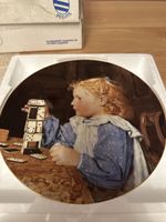 Zierteller "Mädchen mit Dominosteinen" Albert Anker Porzella