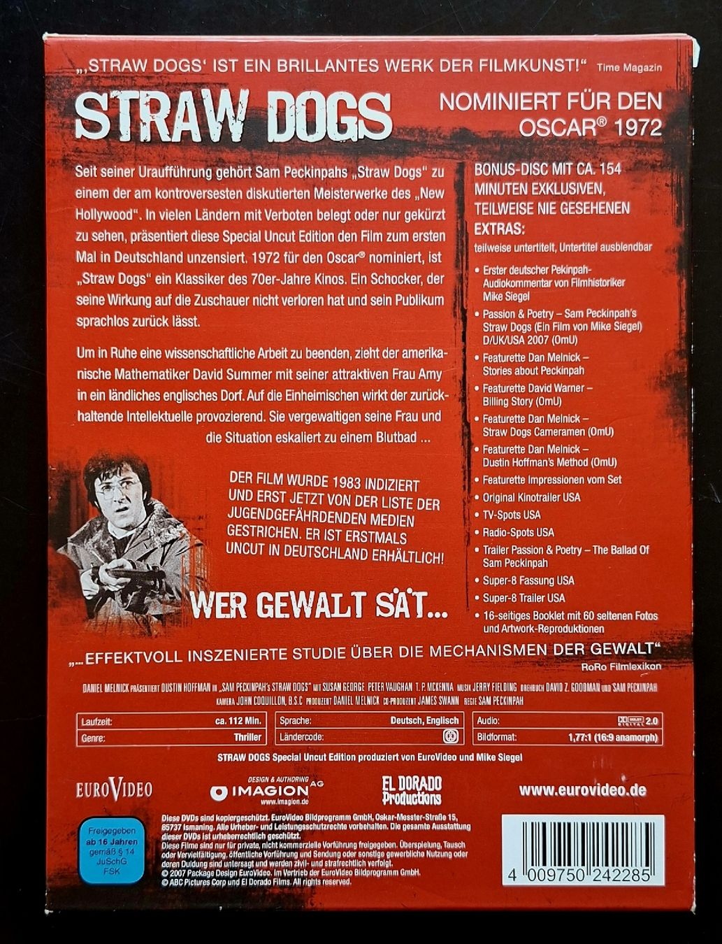 Tutti i DVDs: STRAW DOGS, Special Uncut Edition DVD Box  – Usato da Liestal venduto da Abimos 1