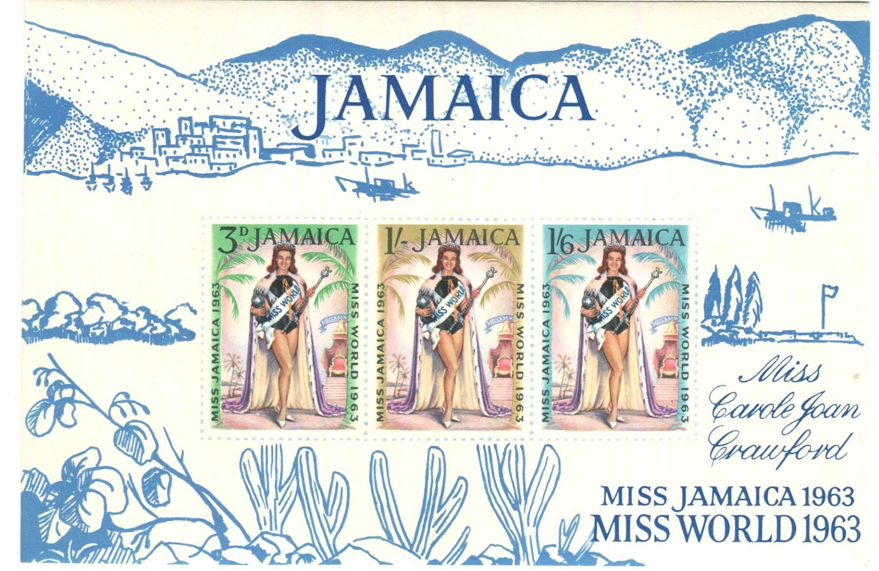 Tous les timbres: Block "Miss World". Jamaika. – Neuf avec emballage d'origine à Basel par Butsch5
