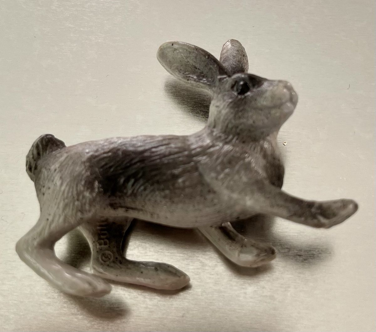 Bullyland Giocattoli: Seltener Bully (Bullyland) Hase, grau, stehend – Usato da Reinach BL venduto da sake08-2008 1