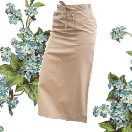Maxirock aus 100 % Baumwolle in Beige