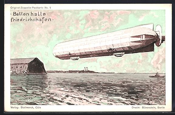 Foto & Poster: Friedrichshafen, Zeppelin vor der Ballon – Usato da Berlin venduto da bartko-reher