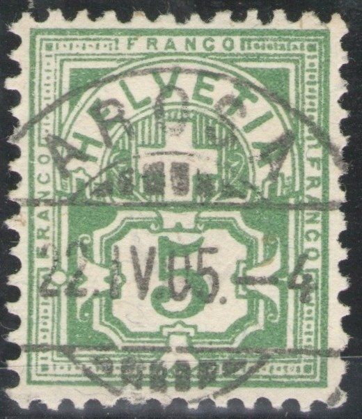 Tutti i francobolli: CH - Ziffermuster - SBK Nr. 65B - Arosa GR – Usato da Rombach venduto da VENTIS-Auktionen